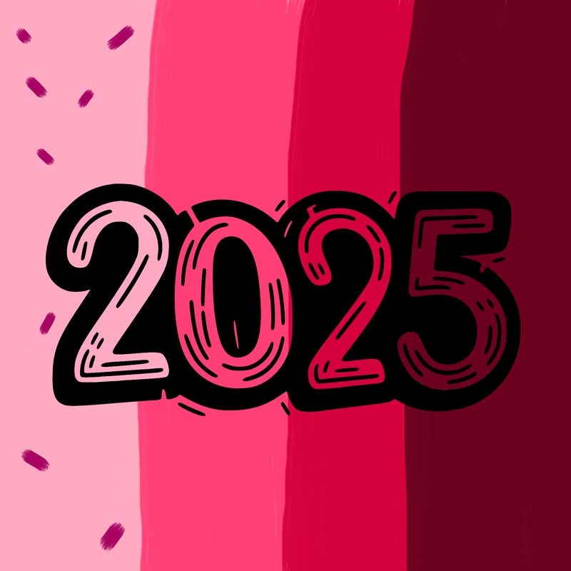 one line scrawled numbers sketch design “2025”