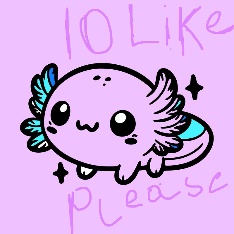 cute easy baby axolotl