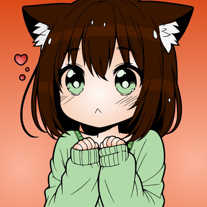 shy anime catgirl