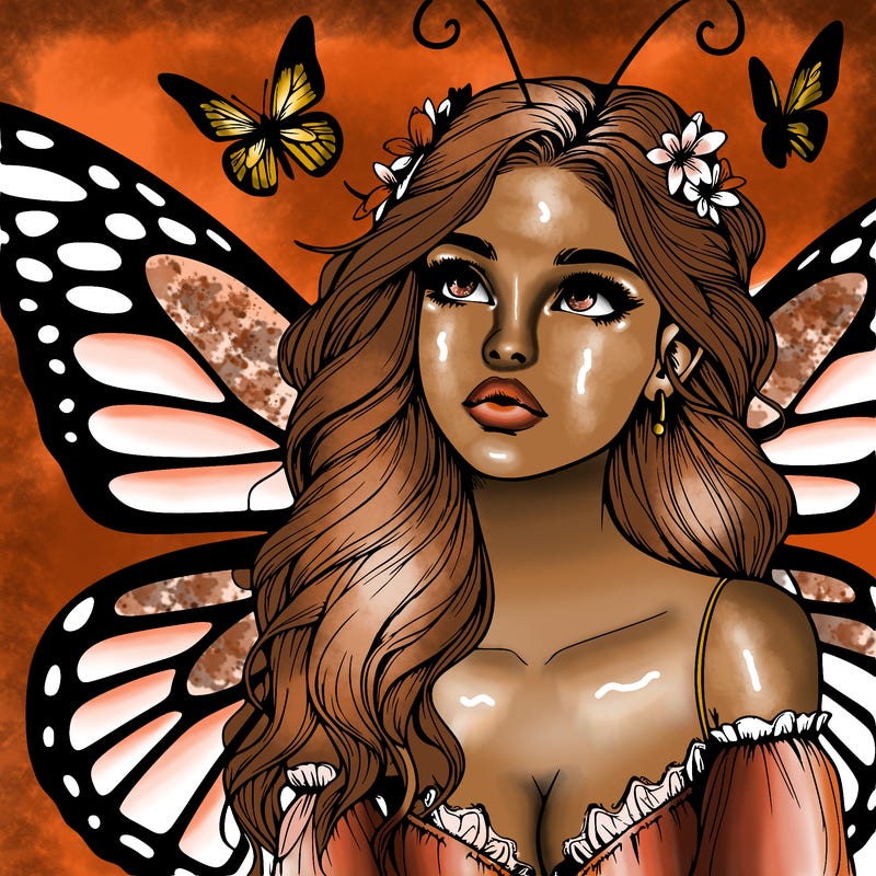 butterfly fairy realistic girl