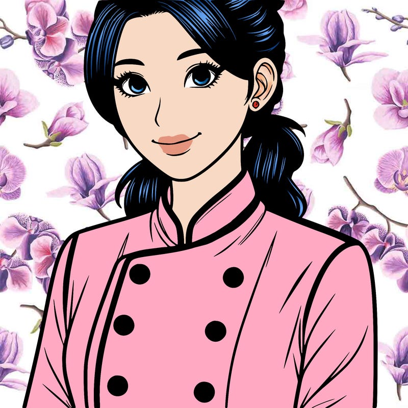 realistic asian woman cuisine chef