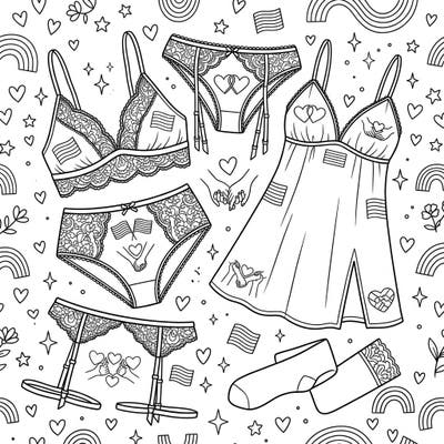 Dive into a world of creativity and celebration with this unique Pride-themed lingerie coloring page, specially designed for teens. Express your individuality and support for love and diversity through intricate designs and vibrant colors.