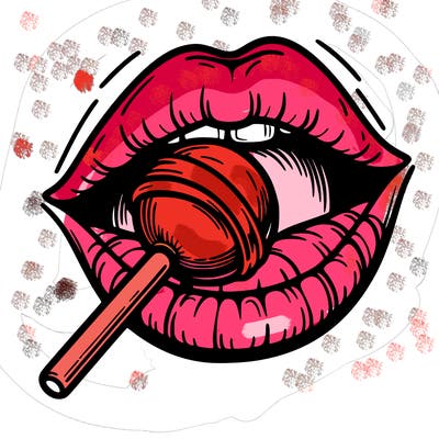 lips eating loipop