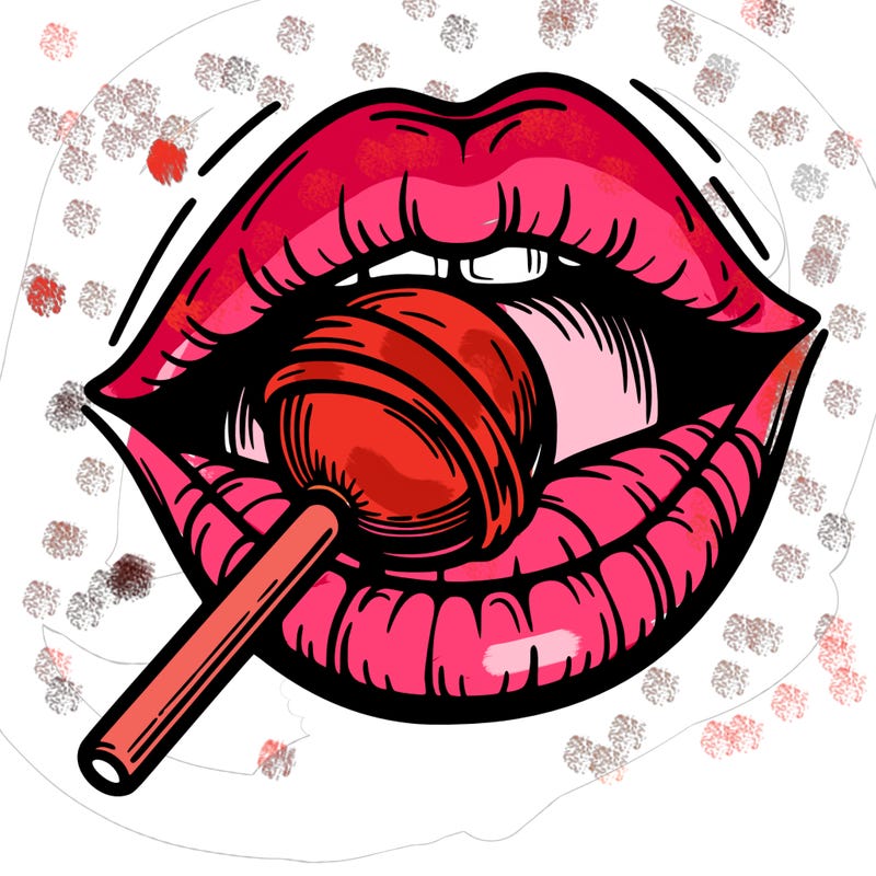 lips eating loipop