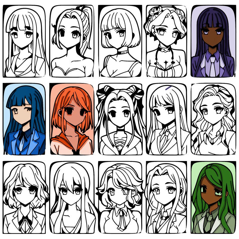 girls that look diffrent anime