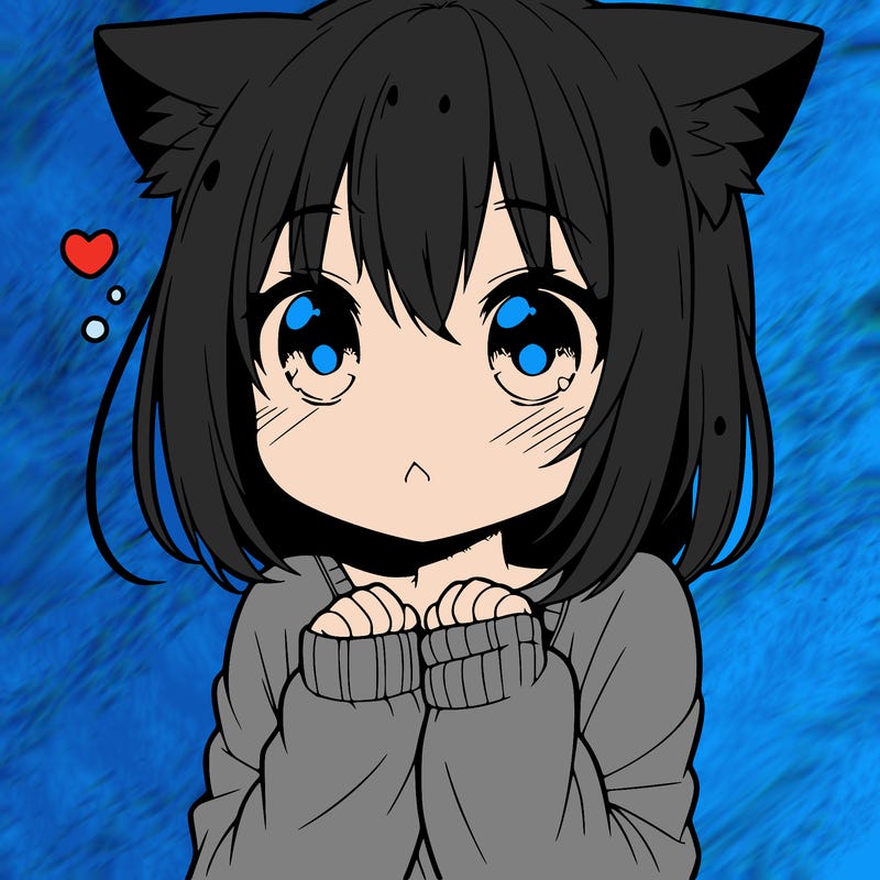 shy anime catgirl