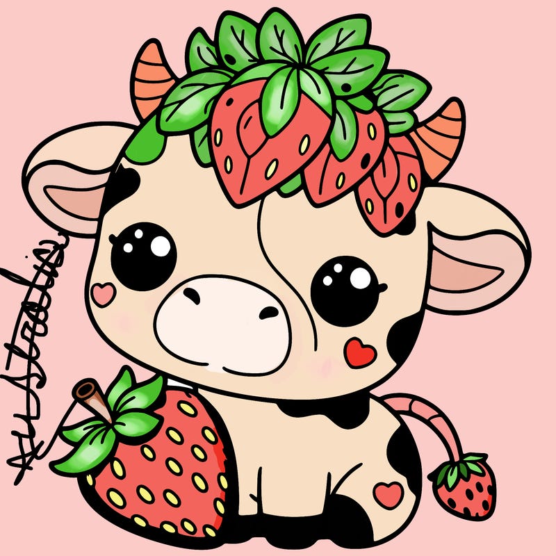 cute strawberry cow