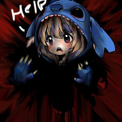 anime girl in a stitch onsie