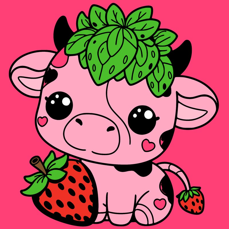 cute strawberry cow