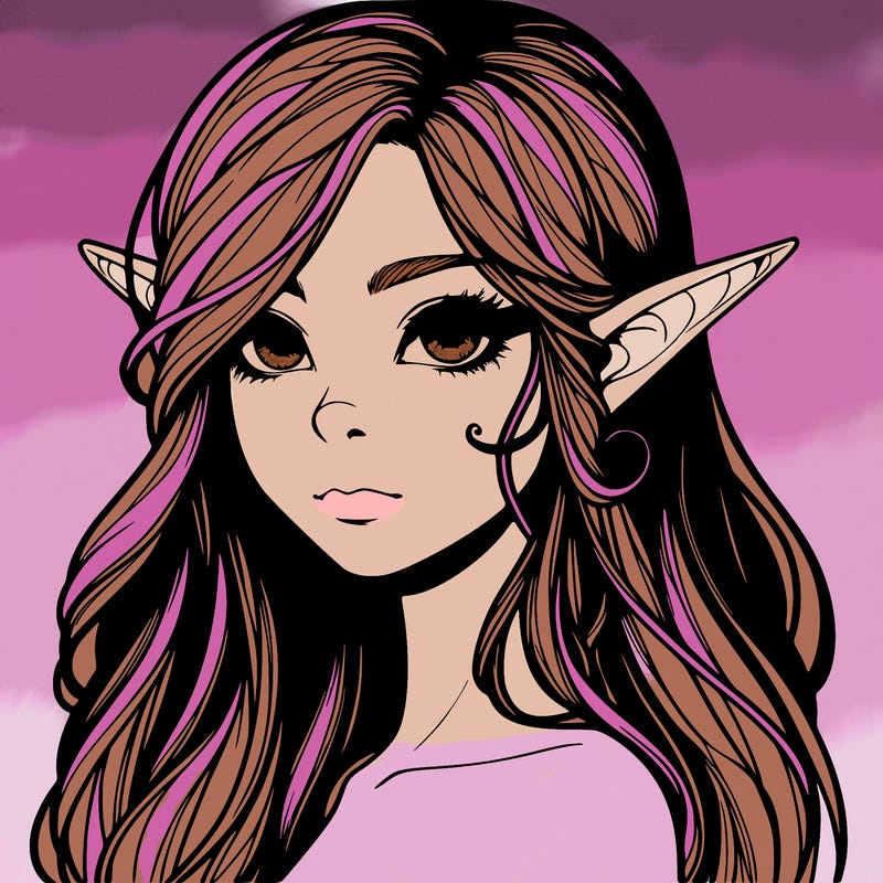 elf girl realistic dark fantasy