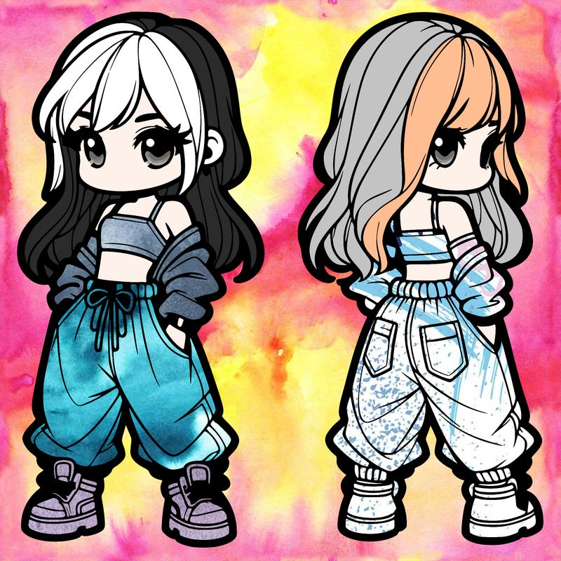 girl in crop top and baggy pants