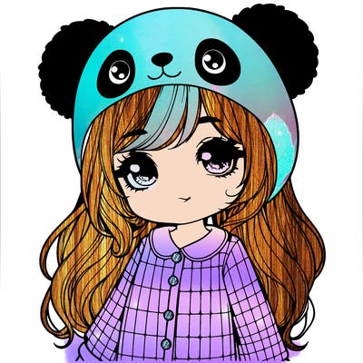 realistic girl in panda pjs