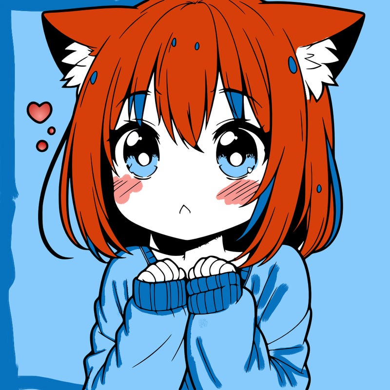 shy anime catgirl
