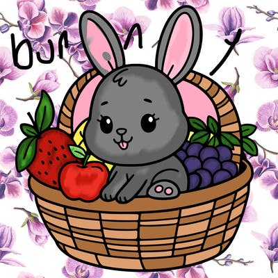bunny in a fruit basket