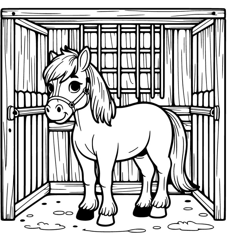 horse in a stall