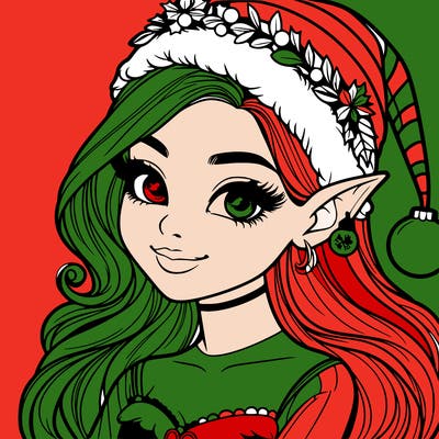 christmas girl elf realistic