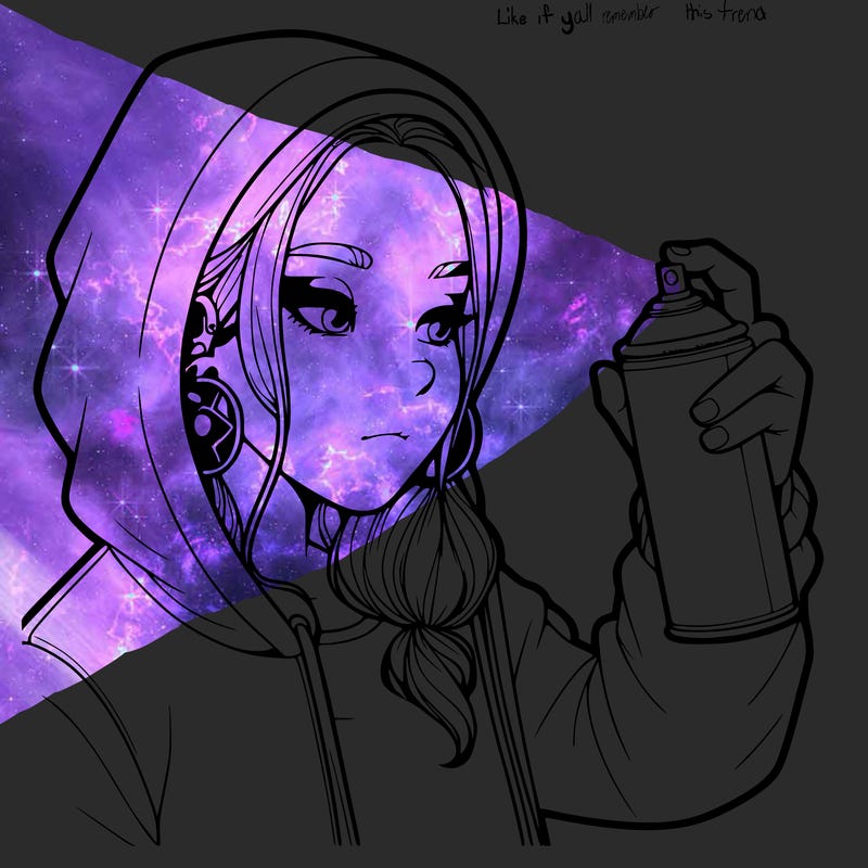 a realistic girl, spray painting