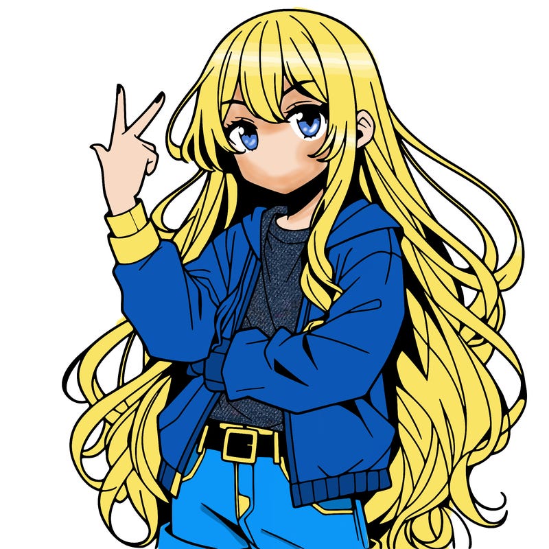 one anime girl with long hair and a cool pose