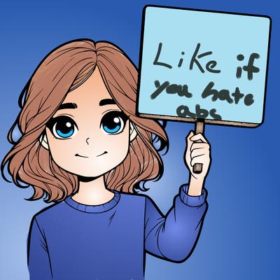 realistic girl holding up a sign