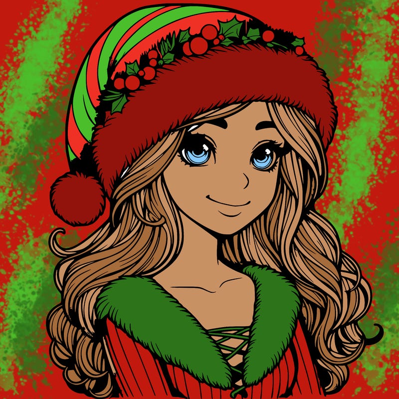 realistic christmas  girl