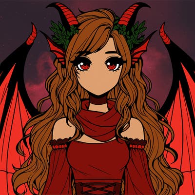 realistic girl with dragon wings horns and a tail