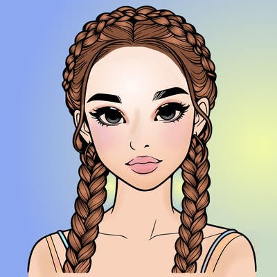 realistic girl with braids