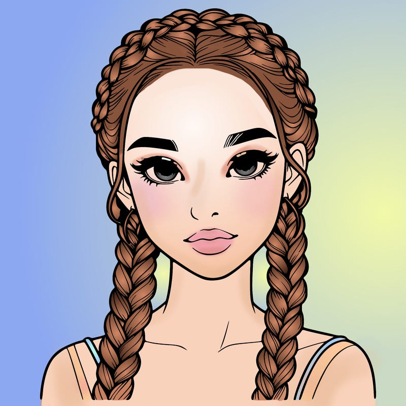realistic girl with braids