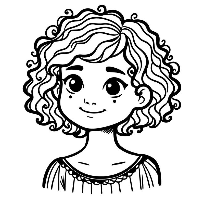 a 11 year old girl with short curly hair