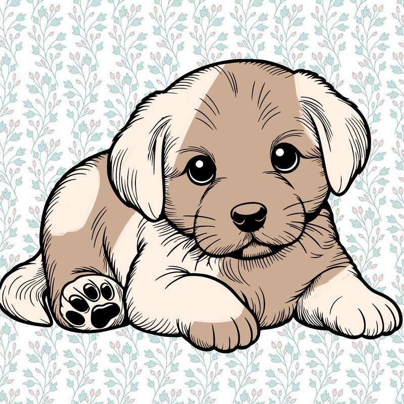 a cute realistic puppy