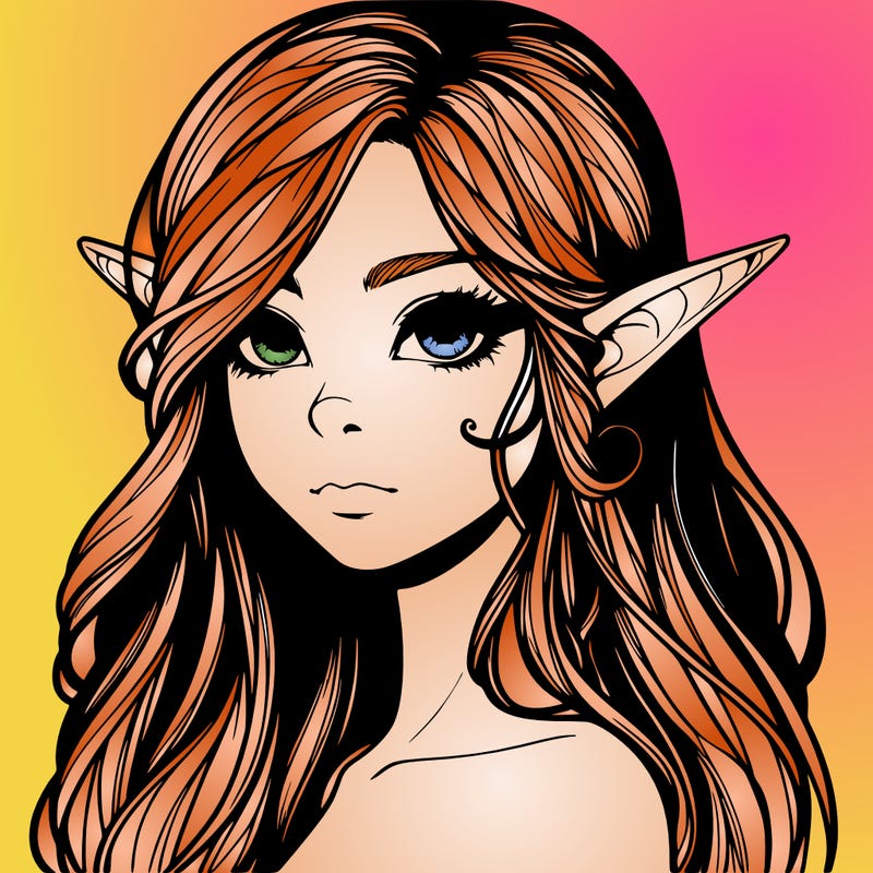 elf girl realistic dark fantasy