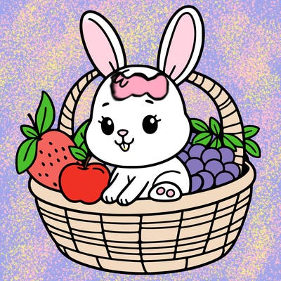 bunny in a fruit basket