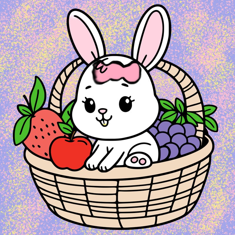 bunny in a fruit basket