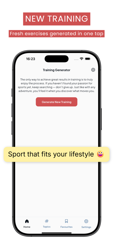 SeniorMatch - Interfaz de la aplicación SeniorMatch mostrando un generador de entrenamiento para rutinas de fitness personalizadas para personas mayores