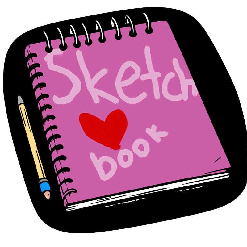 a blank sketch pad