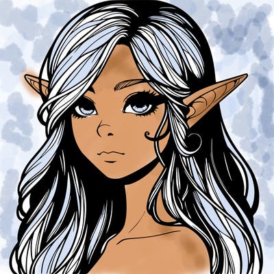 elf girl realistic dark fantasy