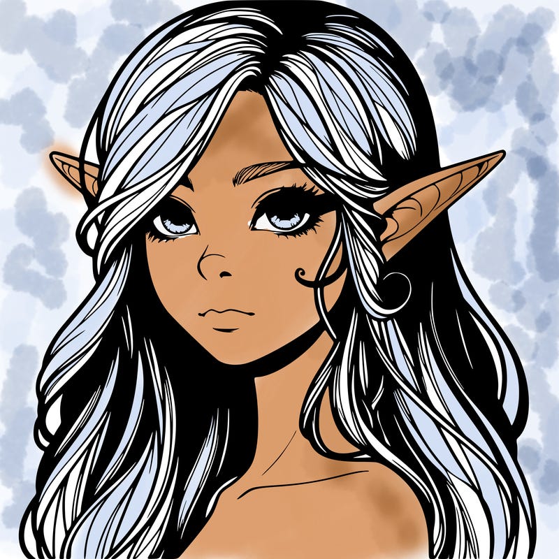 elf girl realistic dark fantasy