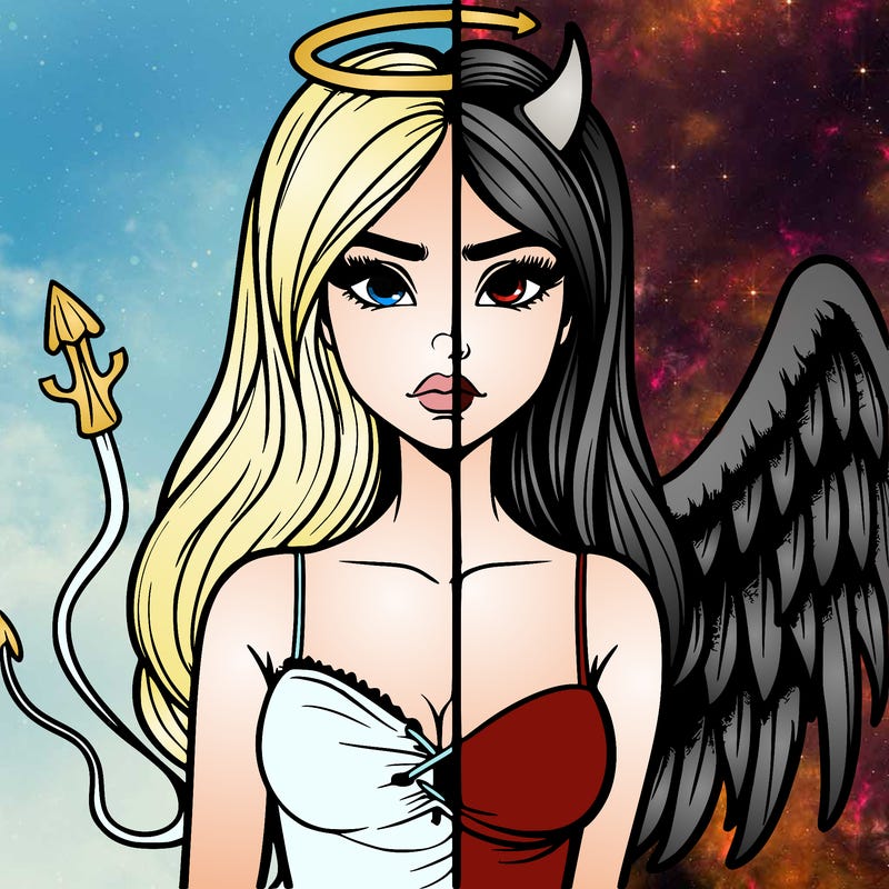 devil vs angel realistic girl