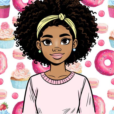 african american teenage girl with curly hairstyle