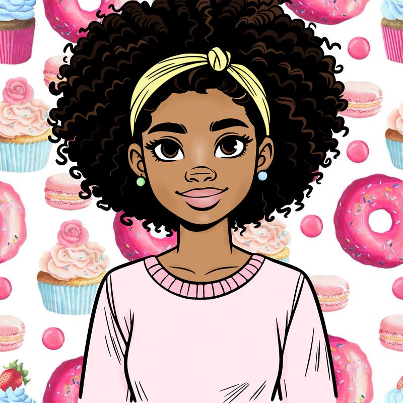 african american teenage girl with curly hairstyle