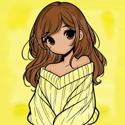 shy pretty girl wearing a sweater that is falling off one shoulder portrait