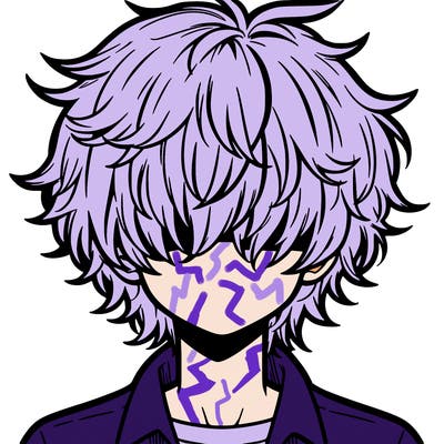 manga boy fluffy hair covering his eyes