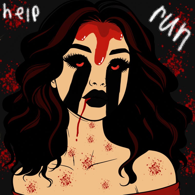 realistic girl with wavy hair and lips