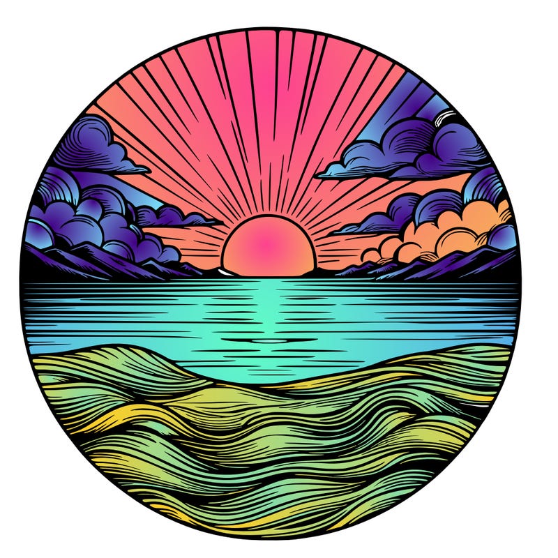 realistic sunset