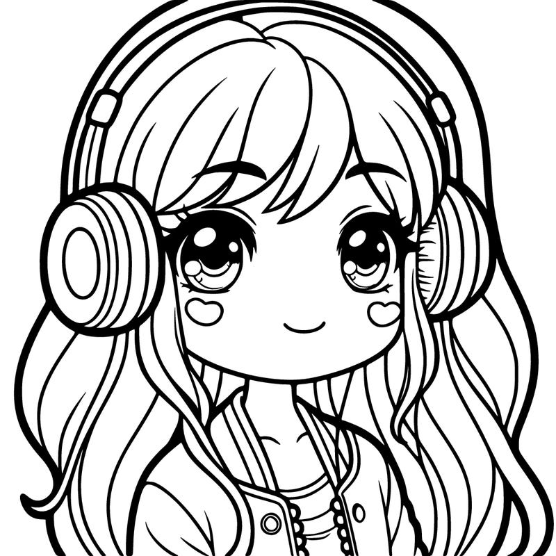 girl with headphones