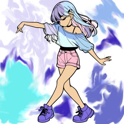 realistic girl danceing