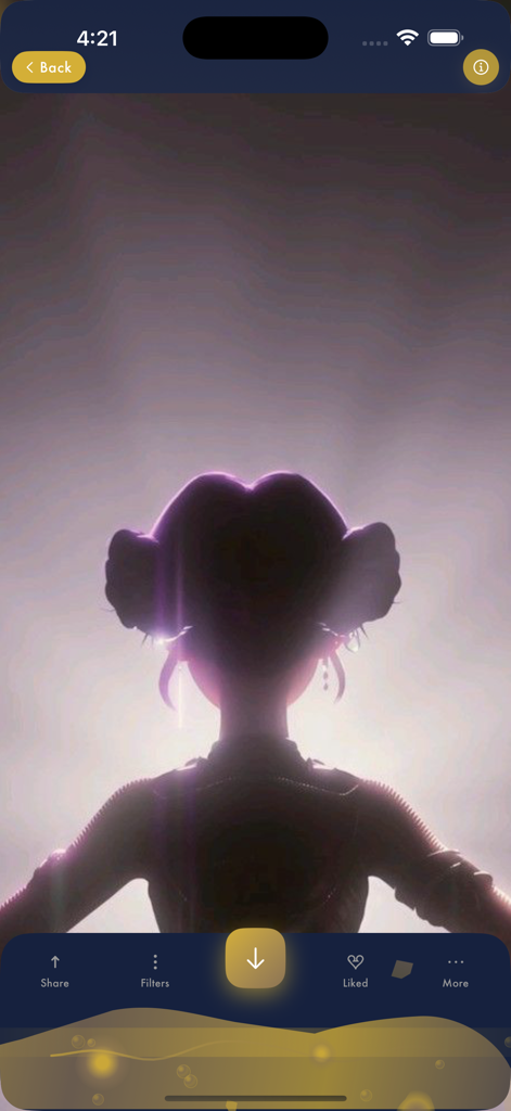 K-Pop wallpapers - Interface of K-Pop wallpapers app showing a silhouette idol wallpaper and download options