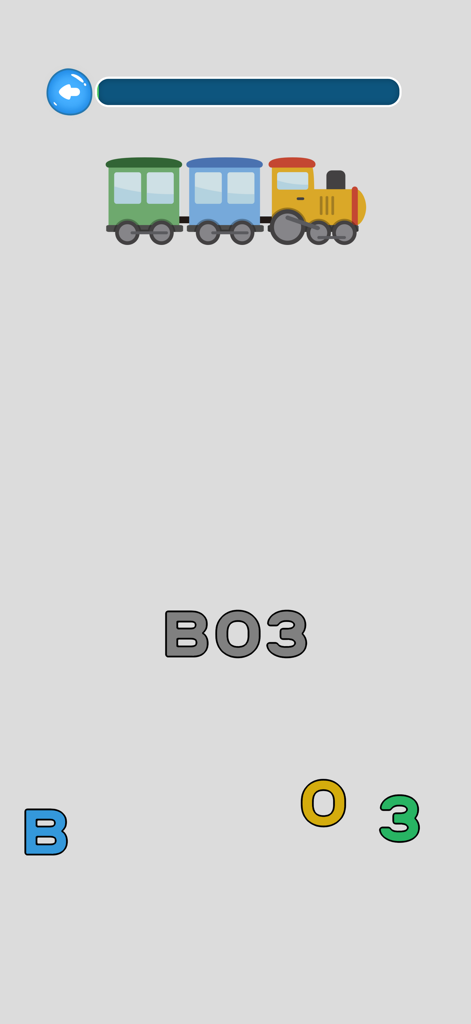 Учимо Азбуку  Serbian Alphabet - Ein serbisches kyrillisches Rechtschreibspiel für Kinder mit einem bunten Spielzeugzug und dem Wort VOZ.