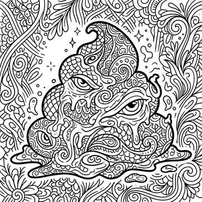 Discover a unique artistic challenge with our Living Sludge Zentangle coloring page, perfect for adults and teens. This intricate design combines an otherworldly creature with meditative patterns for a truly immersive coloring experience.