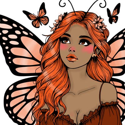 butterfly fairy realistic girl