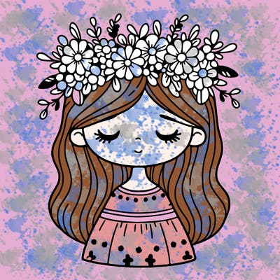girl with flowers crown